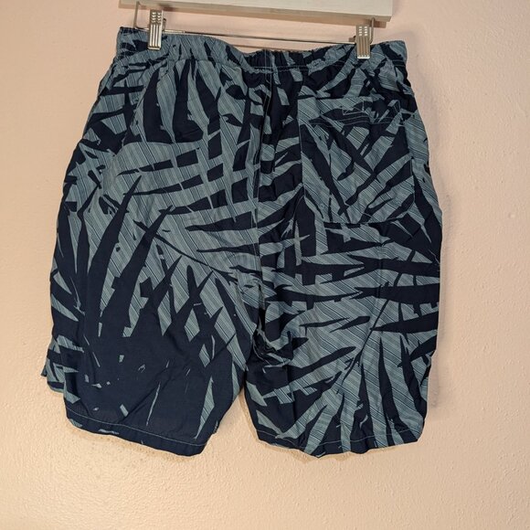 Columbia Men's Swim Shorts Blue Navy Palm Print Hidden Pocket Size Medium - Picture 7 of 12